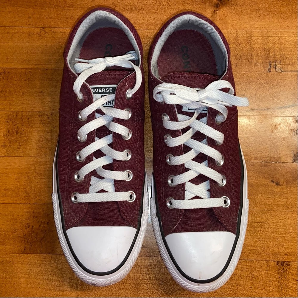 Burgundy Converse All Stars Sneakers